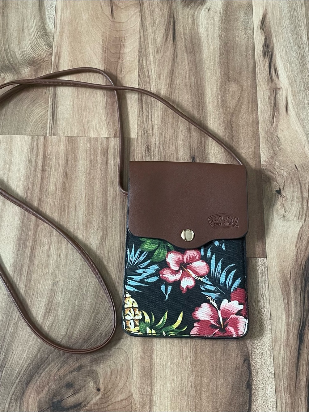 Ron Jon Surf Shop Tropical Hibiscus Crossbody Cellphone Pouch Bag